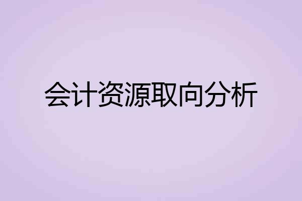 会计资源取向分析