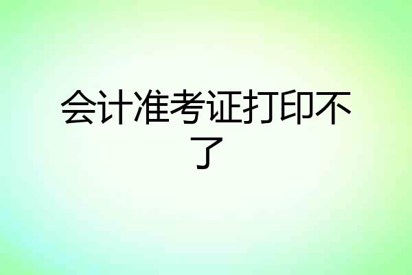 会计准考证打印不了