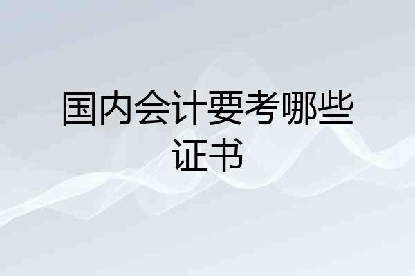 国内会计要考哪些证书