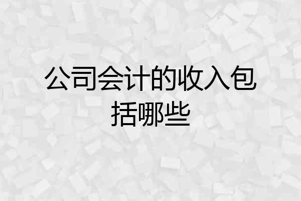 公司会计的收入包括哪些