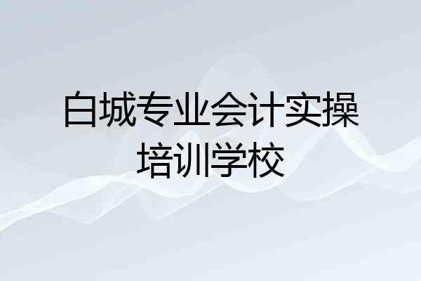 白城专业会计实操培训学校