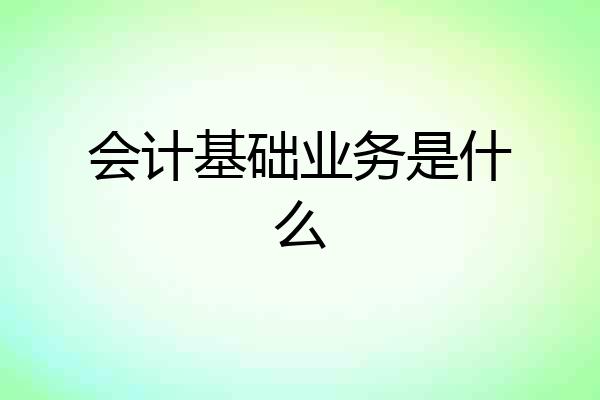 会计基础业务是什么