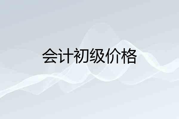 会计初级价格