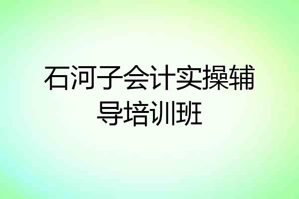 石河子会计实操辅导培训班