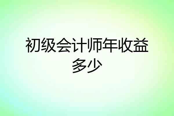 初级会计师年收益多少