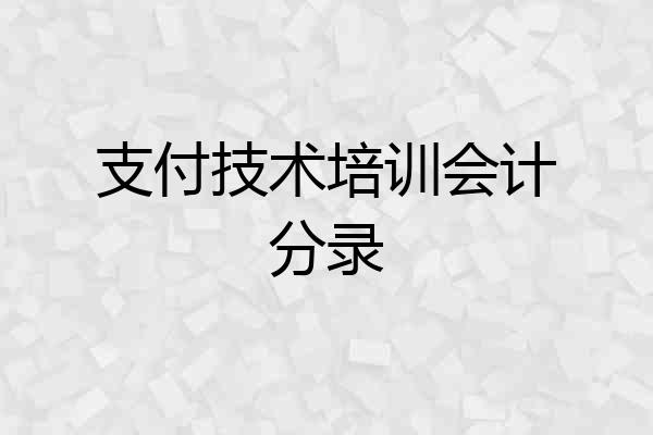 支付技术培训会计分录