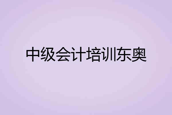 中级会计培训东奥