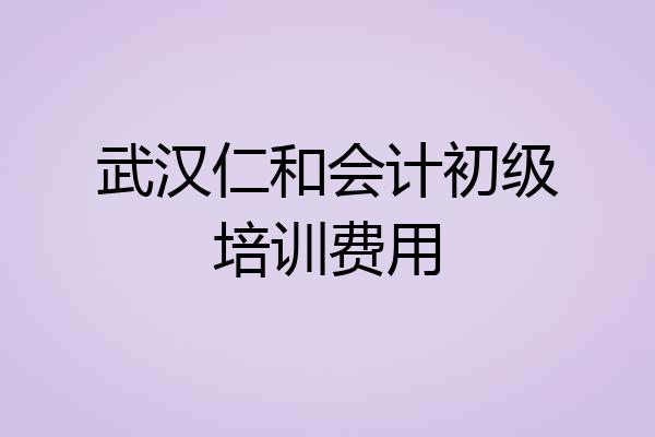 武汉仁和会计初级培训费用
