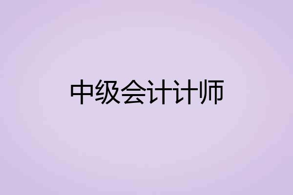 中级会计计师