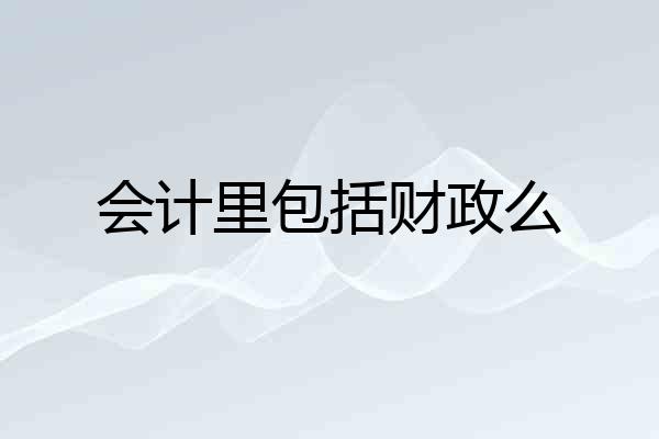 会计里包括财政么