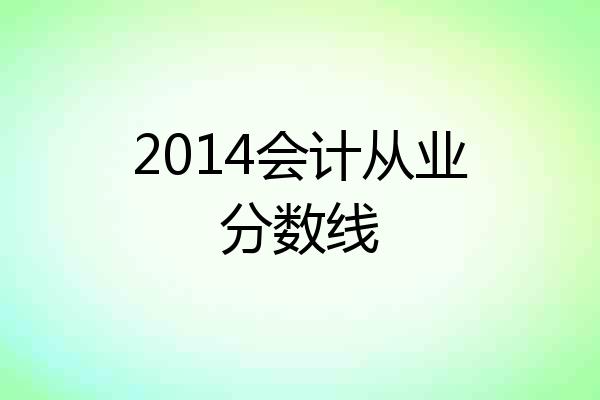 2014会计从业分数线