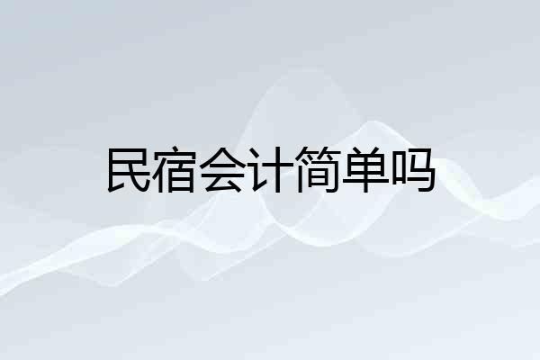 民宿会计简单吗