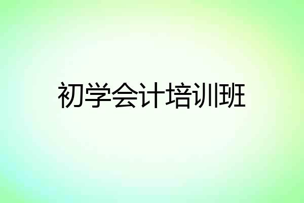 初学会计培训班