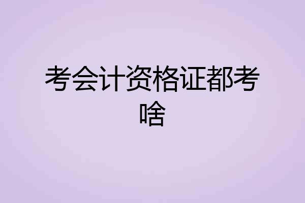 考会计资格证都考啥