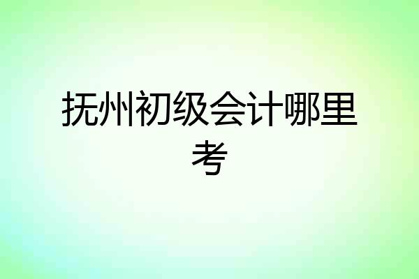 抚州初级会计哪里考