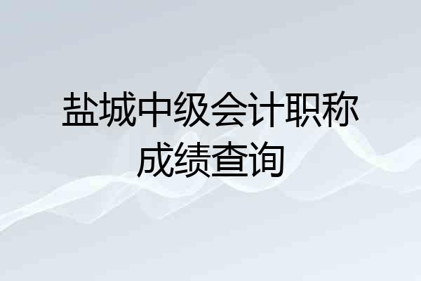 盐城中级会计职称成绩查询