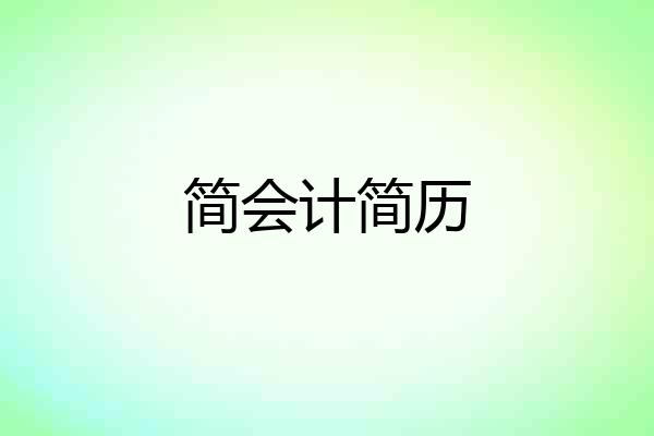 简会计简历