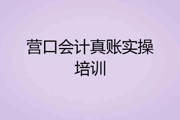 营口会计真账实操培训