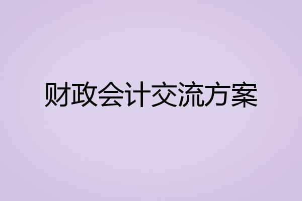 财政会计交流方案