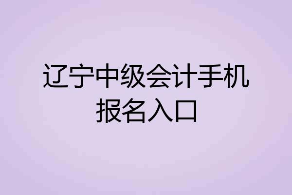 辽宁中级会计手机报名入口
