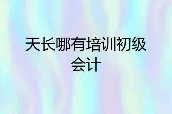 天长哪有培训初级会计