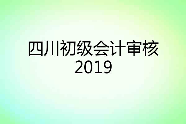 四川初级会计审核2019