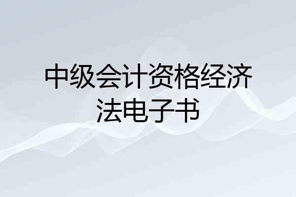 中级会计资格经济法电子书