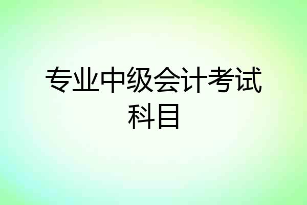 专业中级会计考试科目
