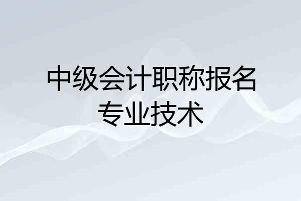 中级会计职称报名专业技术
