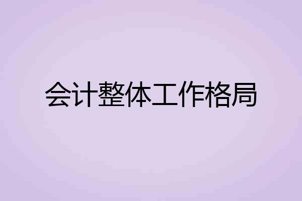 会计整体工作格局