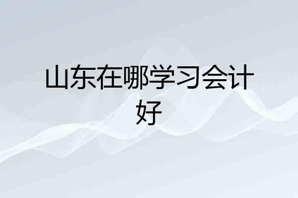 山东在哪学习会计好