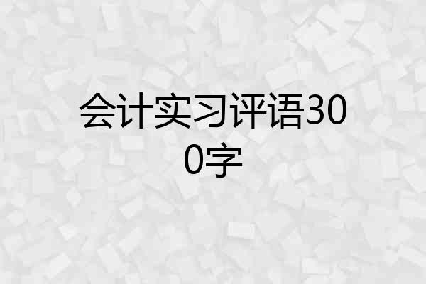 会计实习评语300字