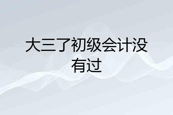 大三了初级会计没有过