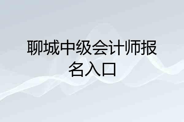 聊城中级会计师报名入口