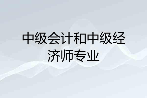 中级会计和中级经济师专业