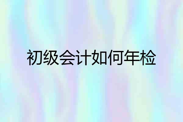 初级会计如何年检