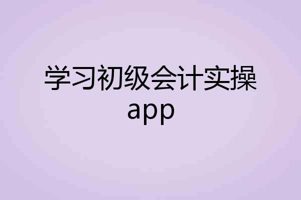 学习初级会计实操app