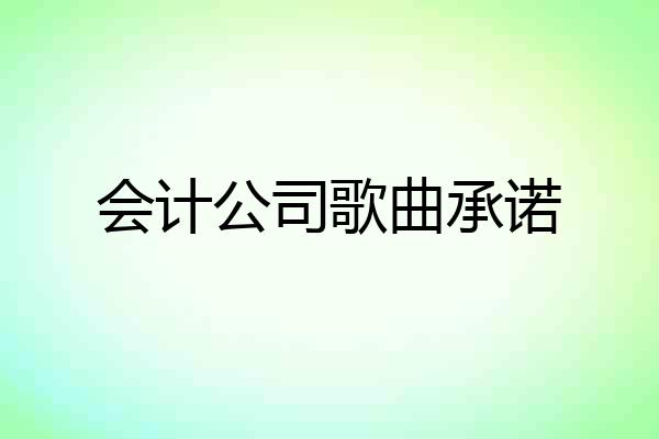 会计公司歌曲承诺