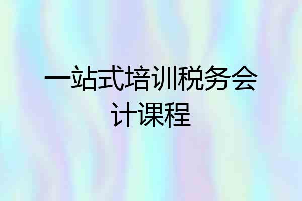 一站式培训税务会计课程