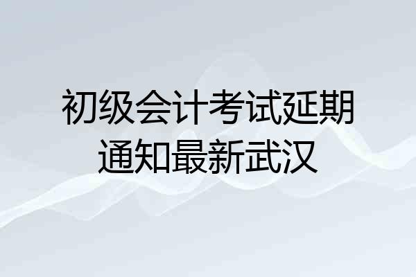初级会计考试延期通知最新武汉