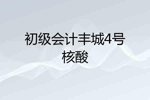 初级会计丰城4号核酸