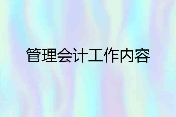 管理会计工作内容