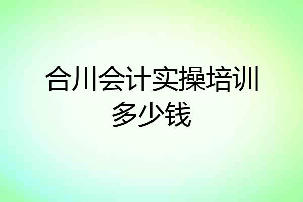 合川会计实操培训多少钱