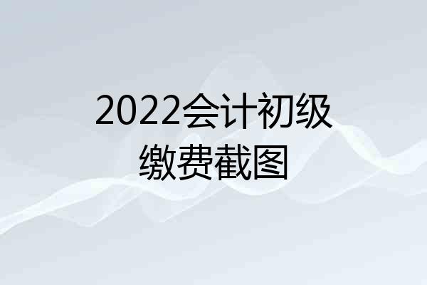2022会计初级缴费截图
