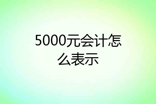 5000元会计怎么表示