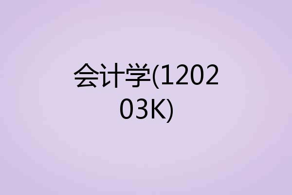 会计学(120203K)