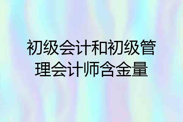 初级会计和初级管理会计师含金量