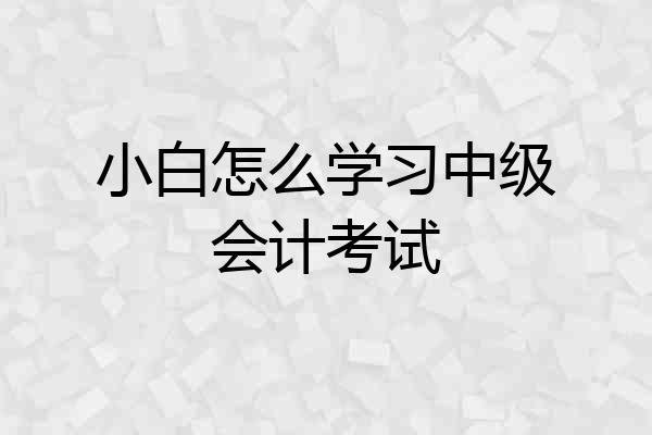 小白怎么学习中级会计考试