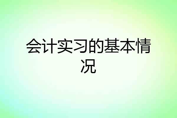会计实习的基本情况