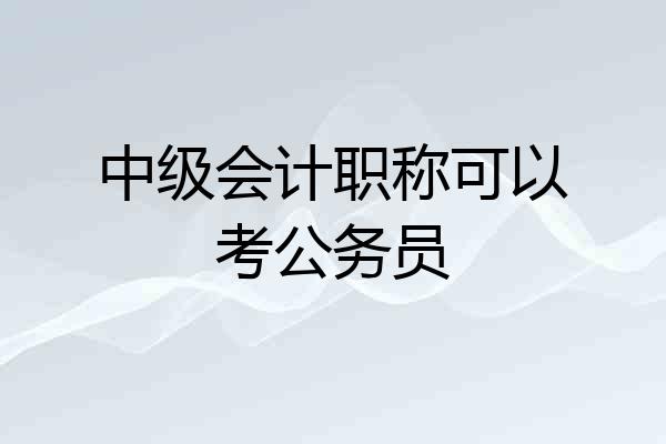 中级会计职称可以考公务员
